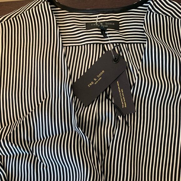 Rag&Bone Abstract zebra 100% silk blouse size S, NWT - Picture 6 of 11